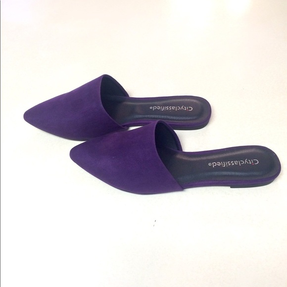 Cityclassified Shoes - LAST PAIR Purple Mule Pointed Toe Slip Ons